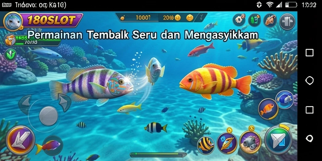Screenshot gameplay Tembak Ikan di 180SLOT yang menampilkan aksi menangkap ikan.