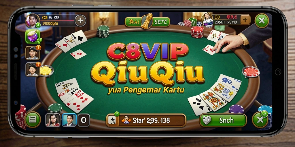 Tampilan menarik C8VIP saat permainan QiuQiu sedang berlangsung.