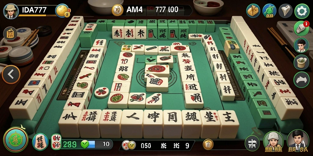 Tangkapan layar permainan IDA777 menampilkan gameplay Mahjong yang menantang.