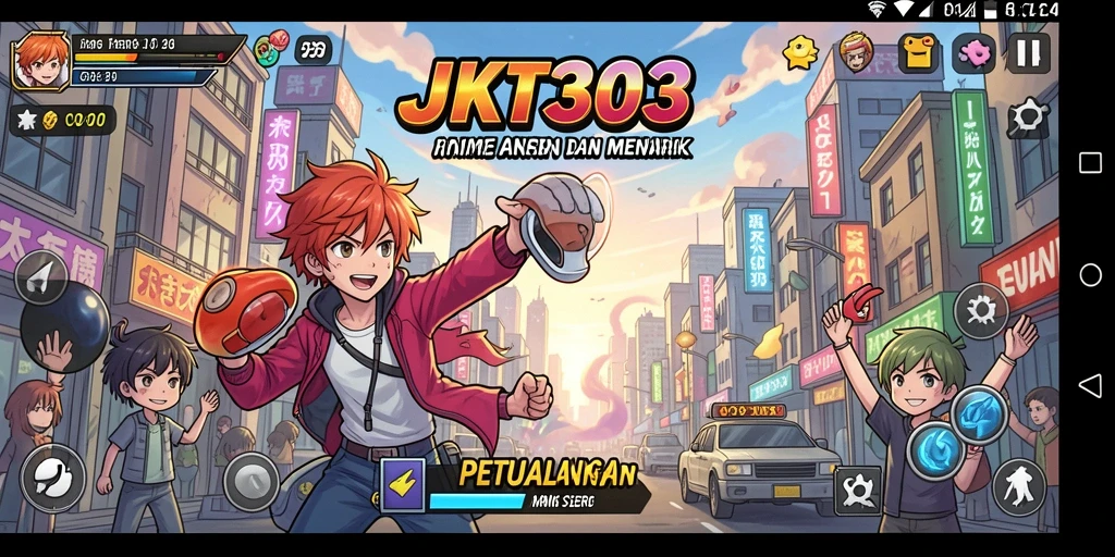 Tangkapan layar menampilkan aksi seru dalam permainan Anime.