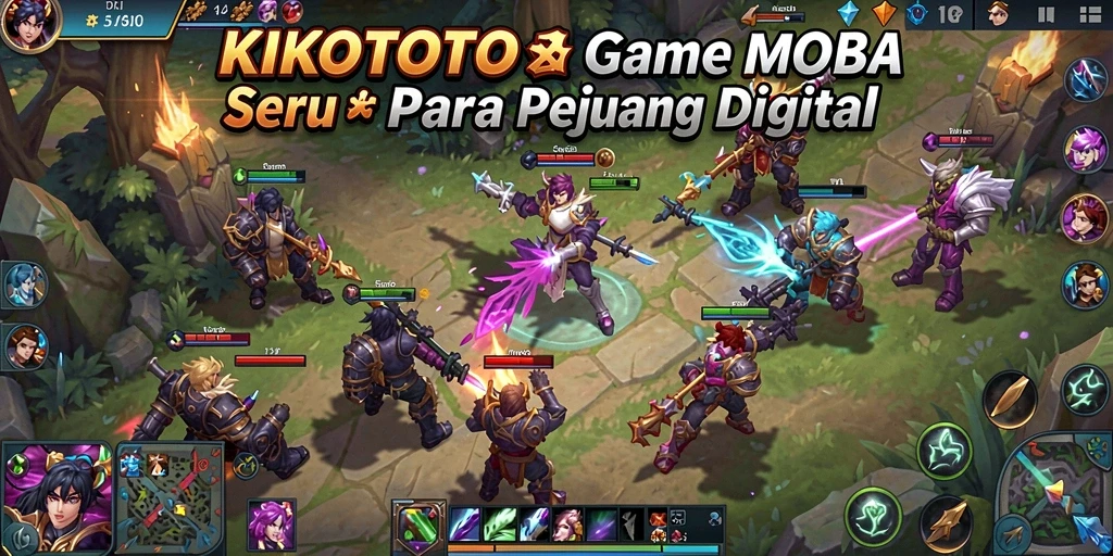 Tampilan aksi seru dalam permainan MOBA KIKOTOTO.