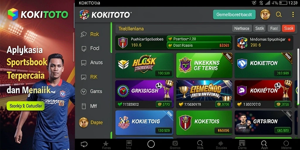 Screenshot menunjukkan tampilan aplikasi KOKITOTO saat pertandingan berlangsung.