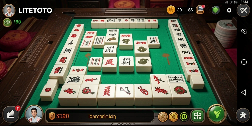 Screenshot gameplay LITETOTO dengan tampilan menarik permainan Mahjong.