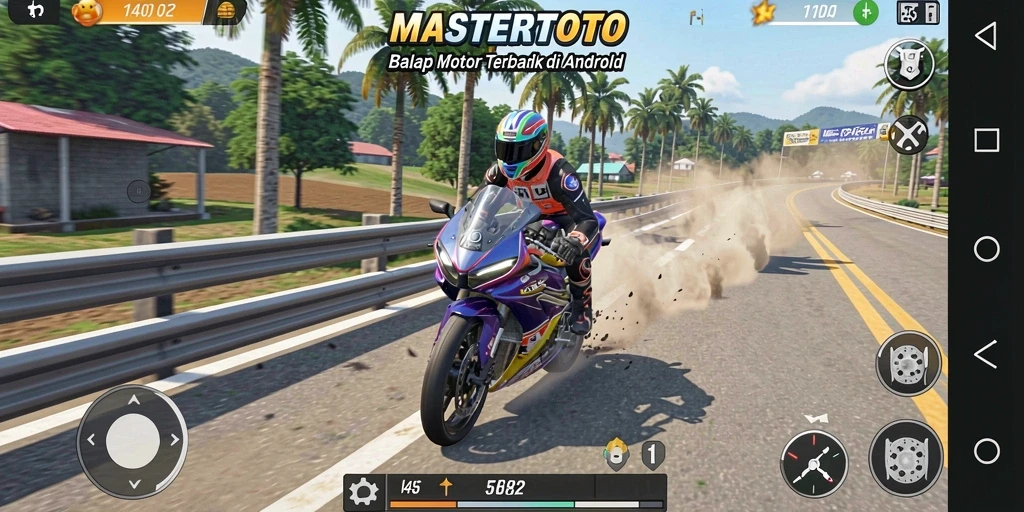 Tampilan gameplay MASTERTOTO yang mendebarkan dan penuh aksi balap motor.