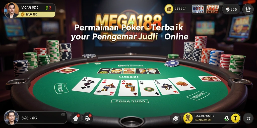 Tampilan screenshot utama MEGA188 yang menampilkan aksi seru permainan Poker.
