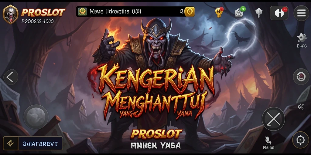 Tampilan gameplay PROSLOT yang menakutkan dan mendebarkan.