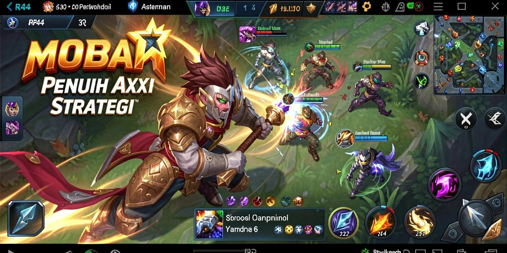 Screenshot gameplay menampilkan pertempuran tim yang dinamis dan strategis.