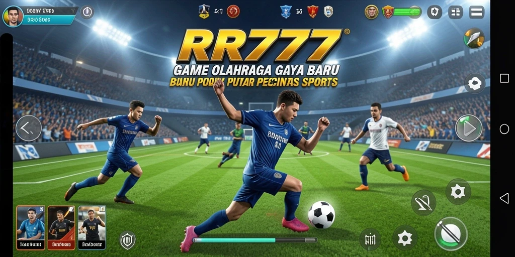 Tampilan gameplay yang mendebarkan dalam RR777 dengan berbagai mode olahraga.