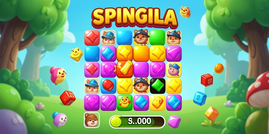 Tampilan permainan SPINGILA yang seru dengan grafik menarik.