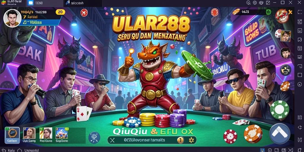 Tampilan seru gameplay QiuQiu ULAR288 di layar.