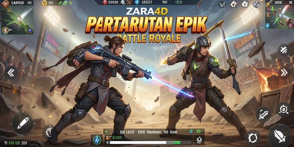 Tangkapan layar menunjukkan pertarungan intens di medan perang ZARA4D.
